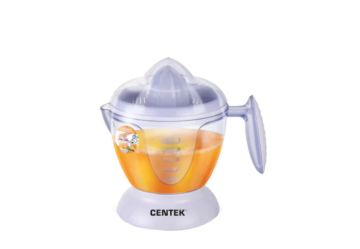 Соковыжималка для цитрусовых Centek CT-1230 1.2л, 40 Вт, прозрачный корпус,съёмный кувшин,2 насадки