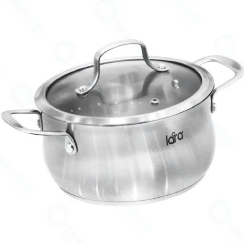 Кастрюля LARA (нерж) ПРОВАНС 22*11см 4.2л, индукционное дно, крышка LR02-353