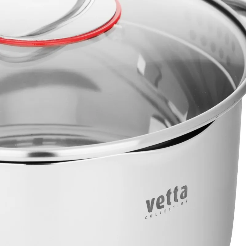 Кастрюля VETTA Бирмингем 20*12,5см, 3,6л, со стекл. крышкой, индукция 822-137