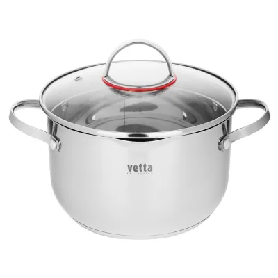 Кастрюля VETTA Бирмингем 20*12,5см, 3,6л, со стекл. крышкой, индукция 822-137