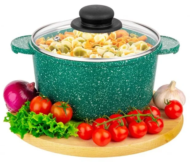 Кастрюля 2 л ГАРМОНИЯ ВКУСА "Изумруд" с крышкой ф18 120928