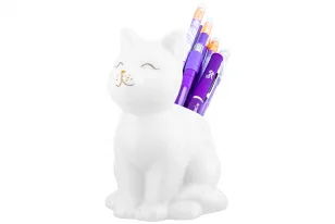 Салфетница "Кошка" 10*8,5*12,5 см, белая с золотом, фарфор 380147