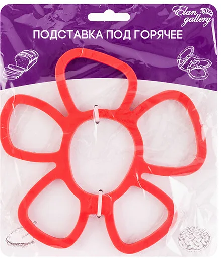 Подставка под горячее силиконовая "Цветок Красный" 590396
