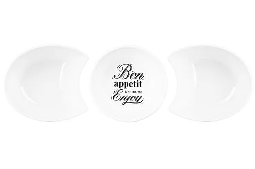 Набор 3 пиал для сервировки "Bon Appetit" на бамбуковой подставке 540901