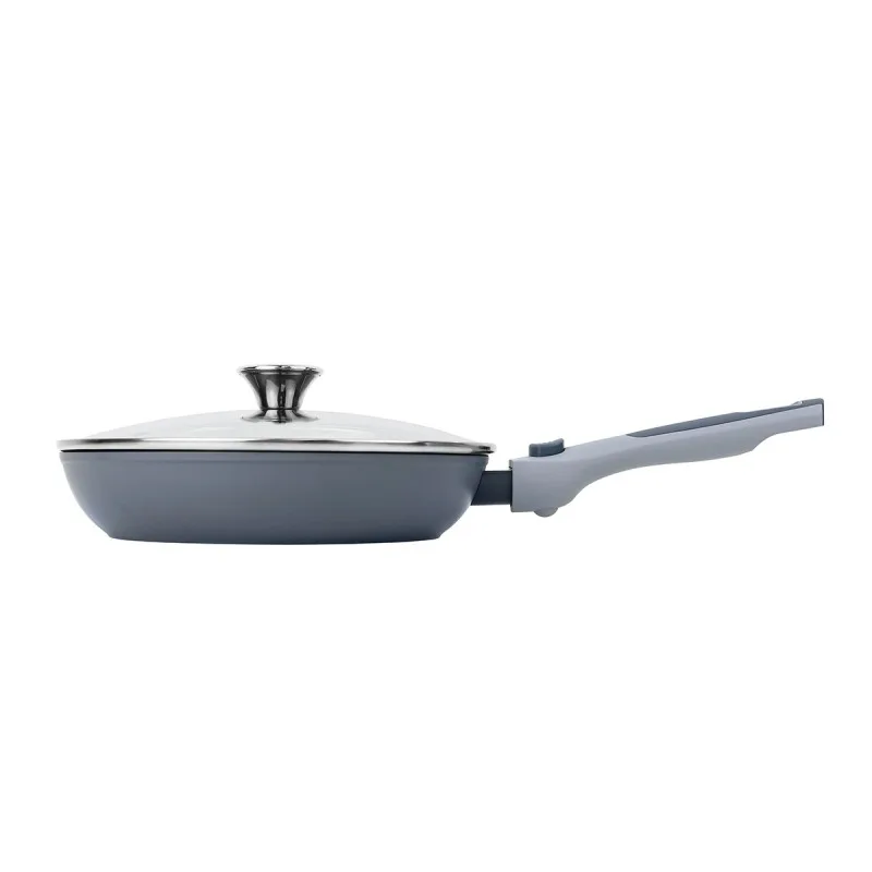 Сковорода LARA LR01-68-30 серия ФЬЮЖН 30*5.5см, съемная ручка, крышка, Индикатор нагрева,коробка