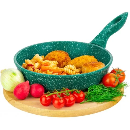 Сковорода глубокая 20 см ГАРМОНИЯ ВКУСА "Изумруд" без крышки 120630