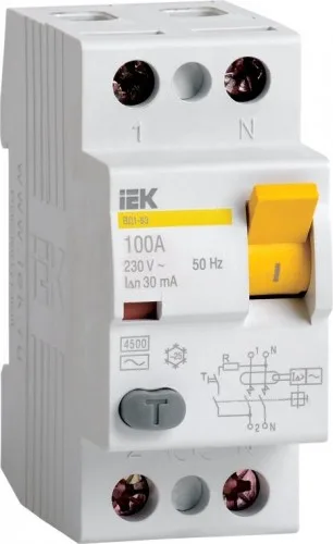 Выкл. дифференциальн тока (УЗО) 2Р 32A IEK ВД1-63 MDV10-2-032-030