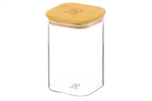Банка для хранения "Crystal glass"1,1 л, с бамбуковой крышкой с силик прокладк 360066