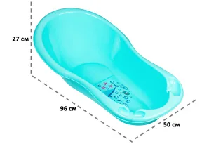 Ванна детская 96*50*27 см 40 л, голубая, размер дна 58*26 см