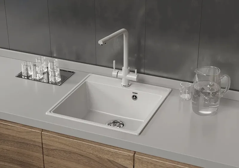Мойка ULGRAN Quartz Forte 505-02 505*505 мм лен