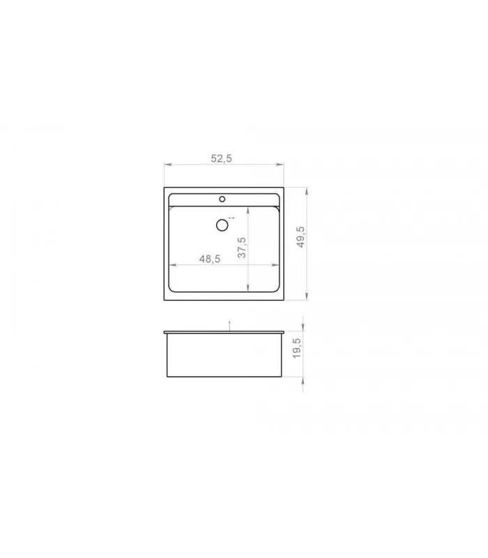 Мойка кварцевая 52,5*49,5*19,5 SQ-200 Терракот SIMBIQUARTZ