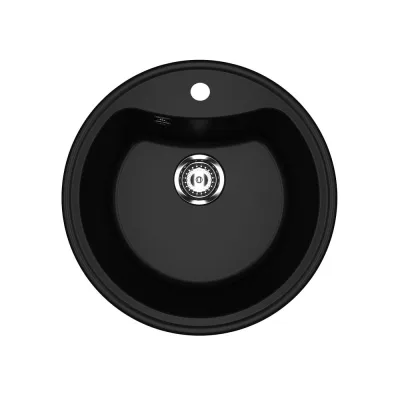 Мойка Ulgran U-601-344 круглая, Ø510*210мм, ультра-чёрный