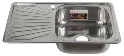 Мойка FABIA врезная 78*48см, ПРАВАЯ, толщ. 0,8мм, глуб. 180мм, сифон с перел. 62322R