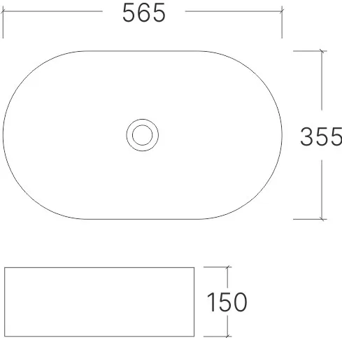 Умывальник накладной 5219 (565*355*150мм) EvaGold