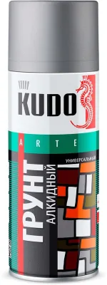 Грунт KUDO аэрозольный универсальный серый 520 мл KU-2001