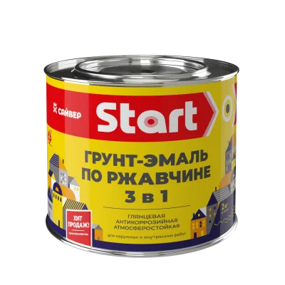Грунт-эмаль по ржавчине ХВ 3в1 графит RAL7024 1,8кг СТАРТ