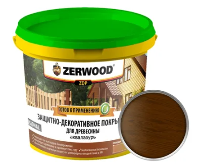 Защитно-декоративное покрытие АКВАЛАЗУРЬ орех 2,5 кг ZERWOOD 6313