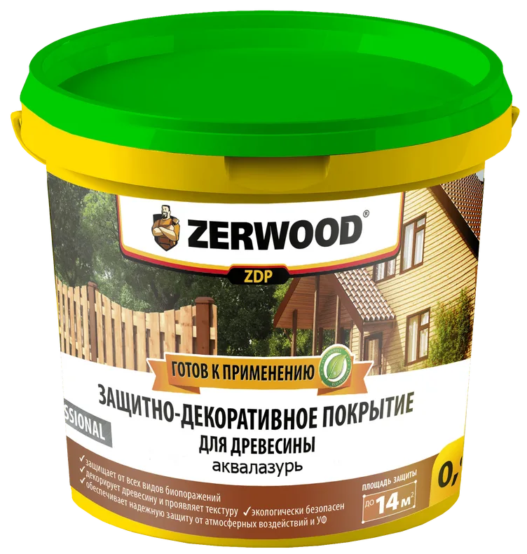 Защитно-декоративное покрытие АКВАЛАЗУРЬ палисандр 0,9 кг ZERWOOD 6337