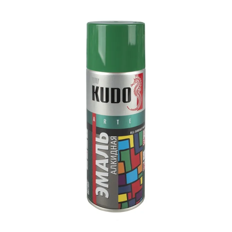 Эмаль аэрозоль ЗЕЛЕНАЯ 520мл KUDO KU-10081