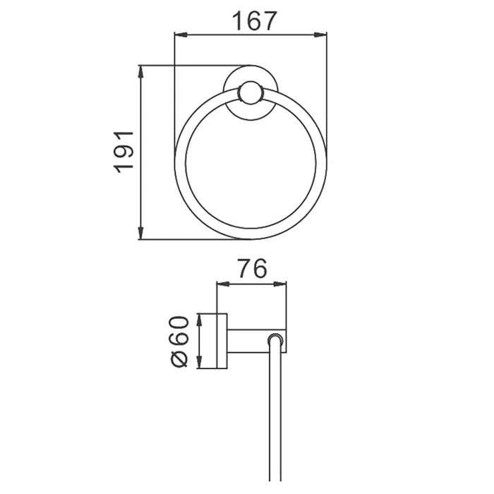 Полотенцедержатель черный FRAP F30204