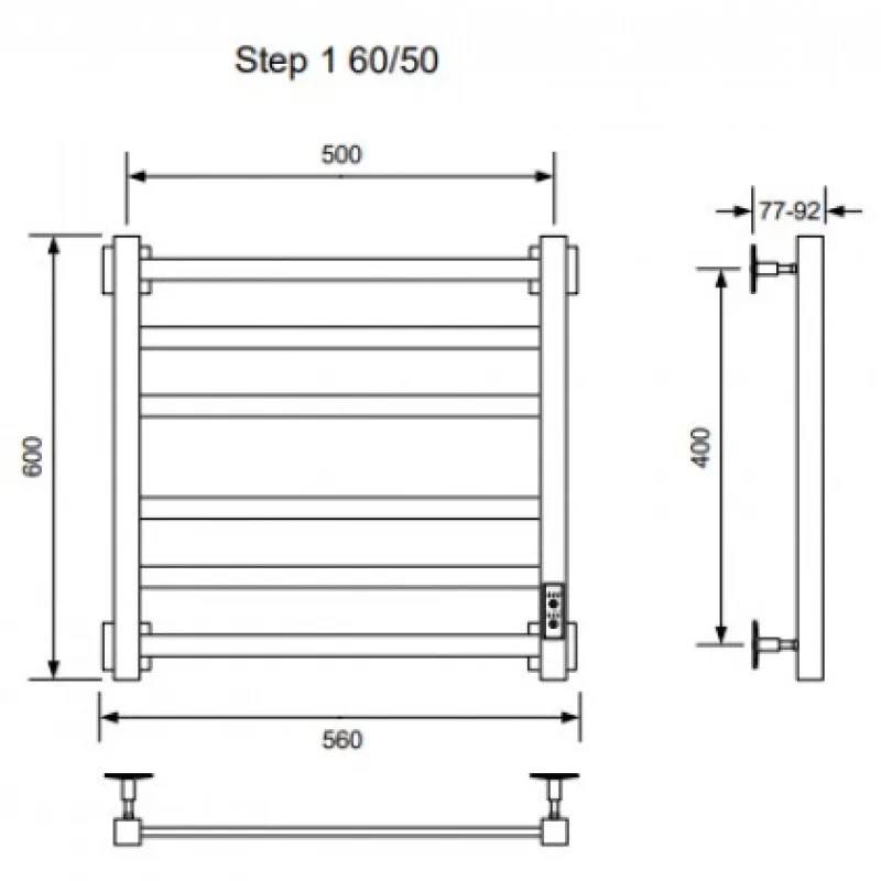 Полотенцесушитель STEP I 60/50 (У) электрический (хром)