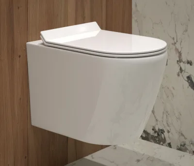Унитаз подвесной SM9315, безобод, сиденье тонкое ДП EvaGold