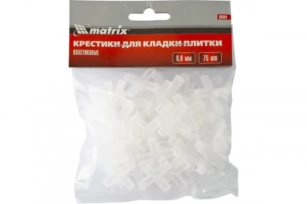 Крестики, 6,0 мм, для кладки плитки, 75 шт.// Matrix 88094