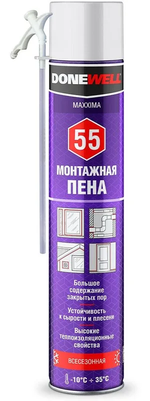 Пена монтажная бытовая всесезонная DONEWELL MAXXIMA 55 1000мл DPH10UMAXX