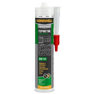 Герметик Санитарный силиконовый DONEWELL белый 260мл DSK-121