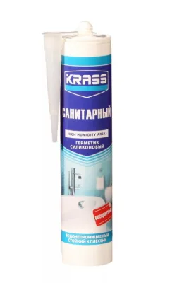 Герметик Krass 300мл силиконовый санитарный бесцветный
