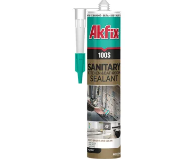 Герметик Akfix 100S силиконовый санитарный белый 280мл 30213