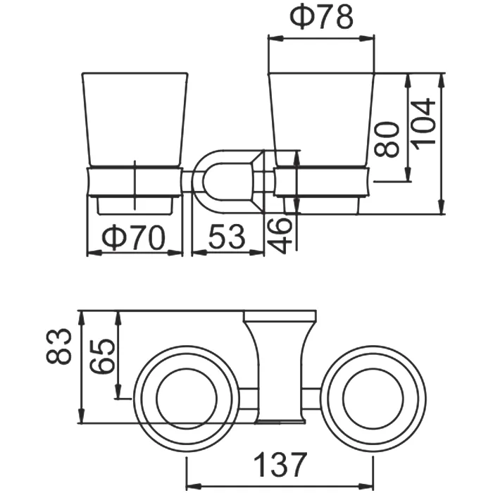 Стаканы для з/щ двойной GERHANS K26008