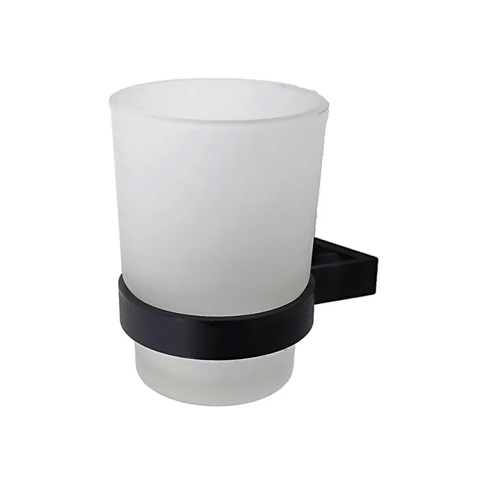 Стакан одинарный настенный, чёрный) LEDEME L5506