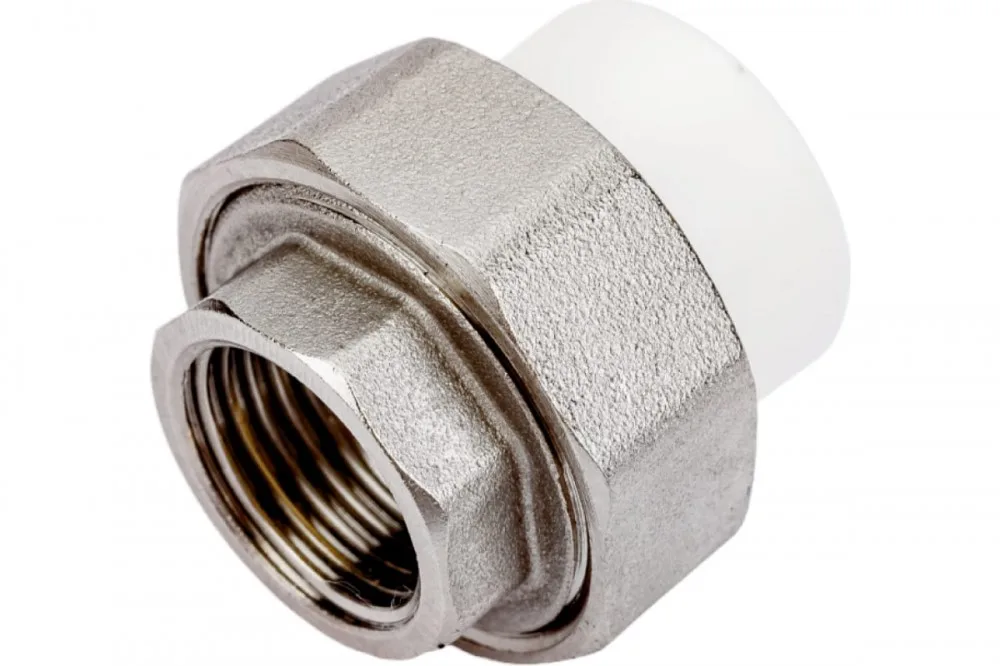 ПП Муфта разъём.(внутр. рез) 20*1/2" (американка) БЕЛАЯ