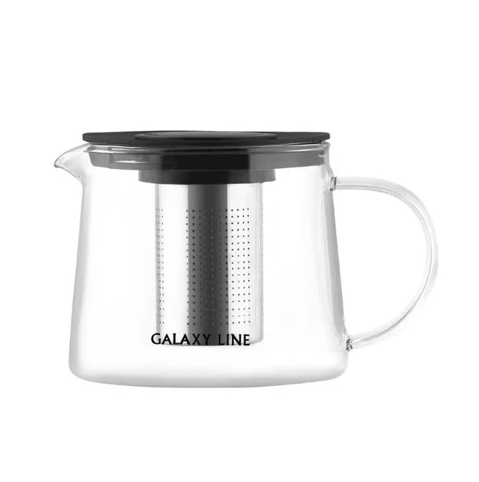 Чайник заварочный Galaxy LINE GL 9362 1000мл, корпус из боросиликатного стекла