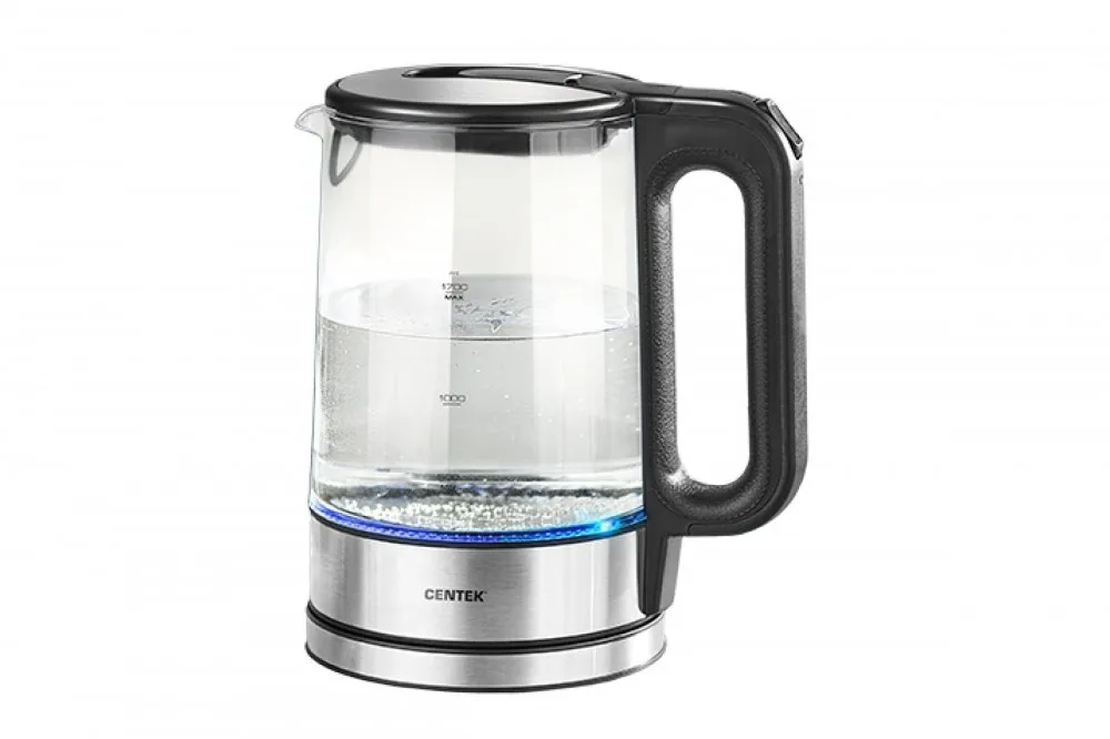 Чайник Centek CT-0032 стекло 1.7л, 2200Вт, Внутр.LED подсветка, Быстрое кипячение, Фильтр от накипи.