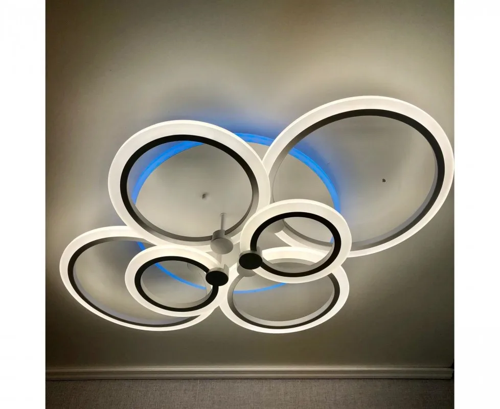 Люстра светодиодная MX10025/6 WH RGB 136W+8W(RGB) Пульт Диммер