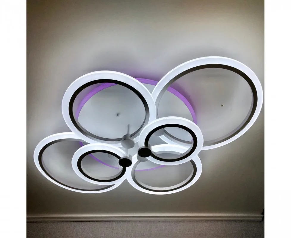 Люстра светодиодная MX10025/6 WH RGB 136W+8W(RGB) Пульт Диммер