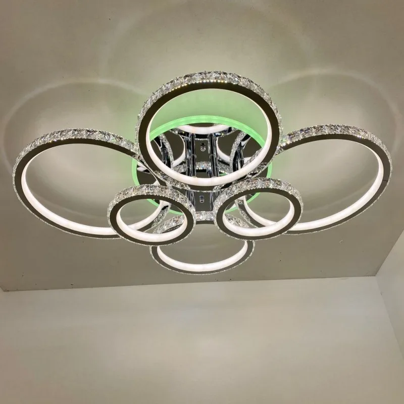 Люстра светодиодная DK5819/6C CR RGB 312W+8W(RGB) Пульт Диммер S~30кв.м