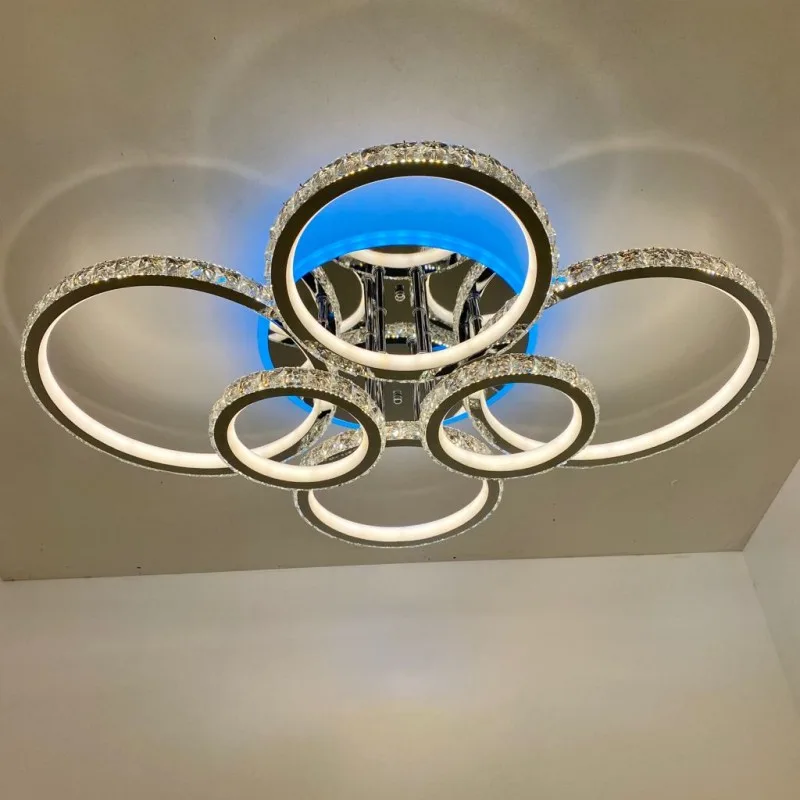 Люстра светодиодная DK5819/6C CR RGB 312W+8W(RGB) Пульт Диммер S~30кв.м