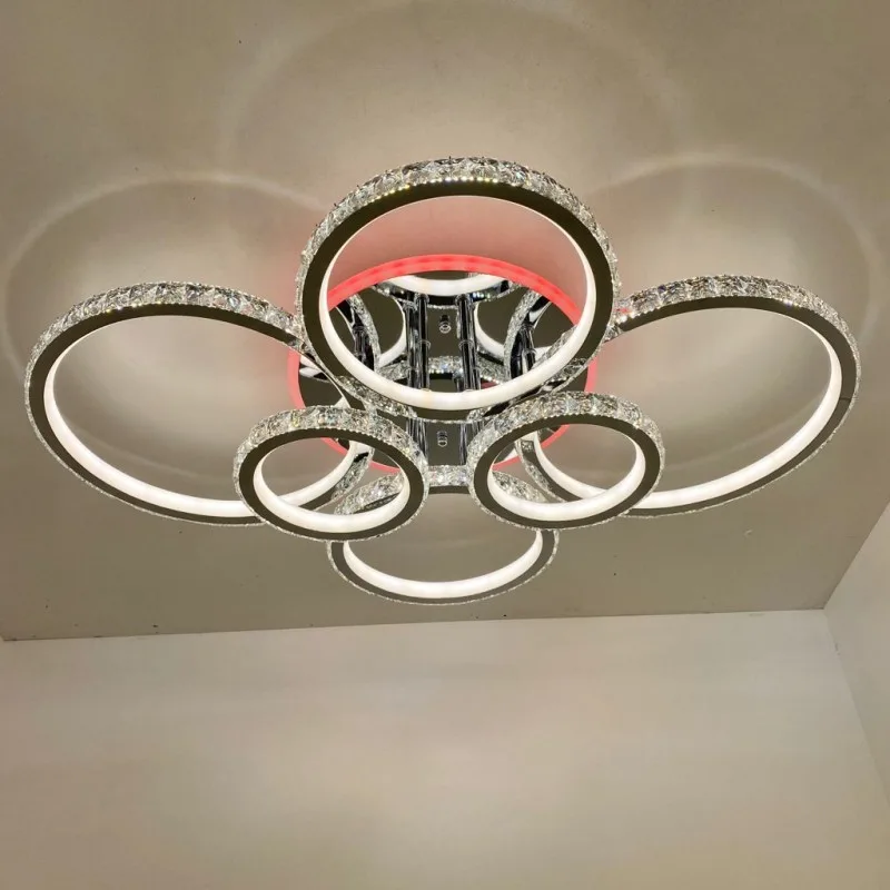 Люстра светодиодная DK5819/6C CR RGB 312W+8W(RGB) Пульт Диммер S~30кв.м
