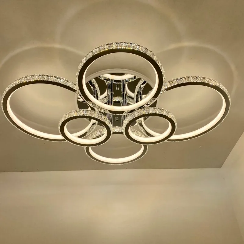Люстра светодиодная DK5819/6C CR RGB 312W+8W(RGB) Пульт Диммер S~30кв.м