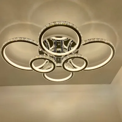 Люстра светодиодная DK5819/6C CR RGB 312W+8W(RGB) Пульт Диммер S~30кв.м