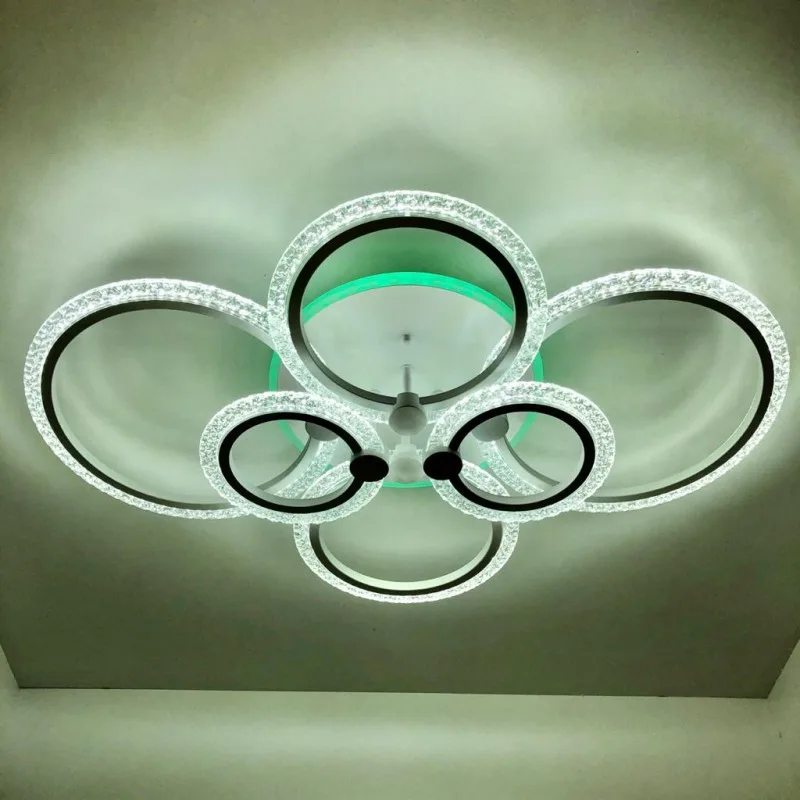 Люстра светодиодная LI8879/6 WH RGB 132W+8W(RGB) Пульт Диммер S~17кв.м