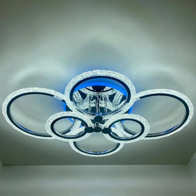 Люстра светодиодная LI8879/6 CR RGB 132W+8W(RGB) Пульт Диммер S~17кв.м