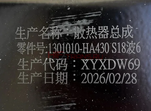 Радиатор охлаждения DongFeng GX E5 1301010HA430 OEM