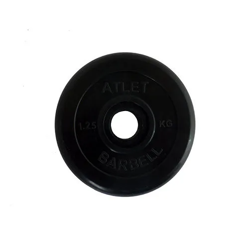 Диск обрезиненный черный MB ATLET D-26 1,25 кг