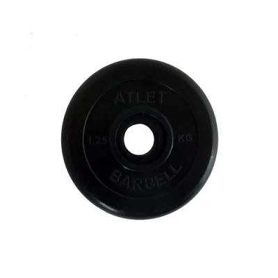 Диск обрезиненный черный MB ATLET D-26 1,25 кг