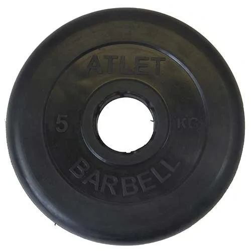 Диск обрезиненный черный MB ATLET D-51 5 кг