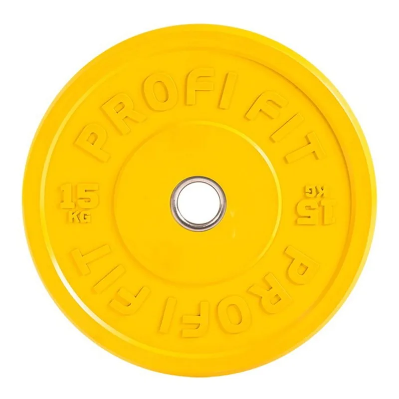 Диск для штанги каучуковый, цветной PROFI-FIT D-51 15 кг
